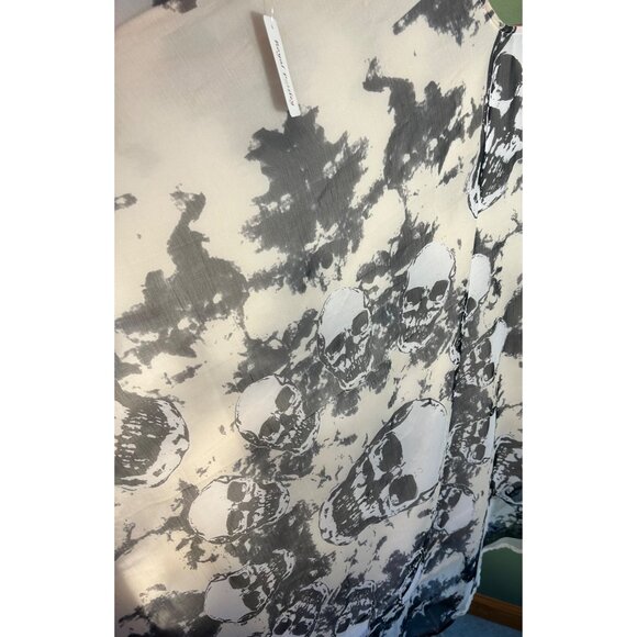 NWT Skull Print Sleeveless Tunic Dress One Size Sheer Tattoo Goth Alternative - Picture 3 of 11